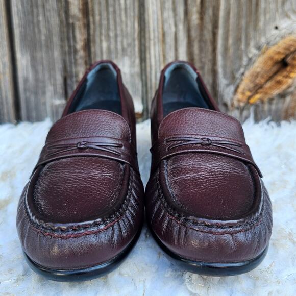 Burgundy Leather Loafer SAS Easier Size 8.5 S Tripad Comfort Red Moccasins EUC - Picture 3 of 13